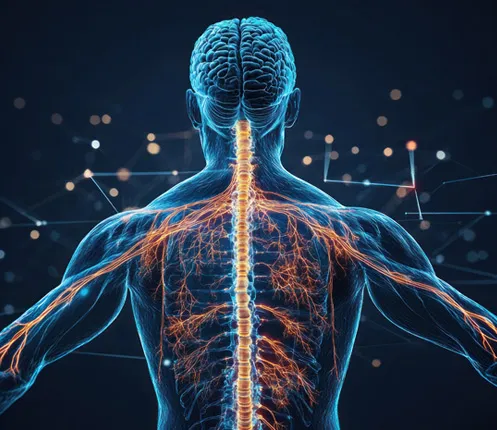Educational illustration of the human nervous system